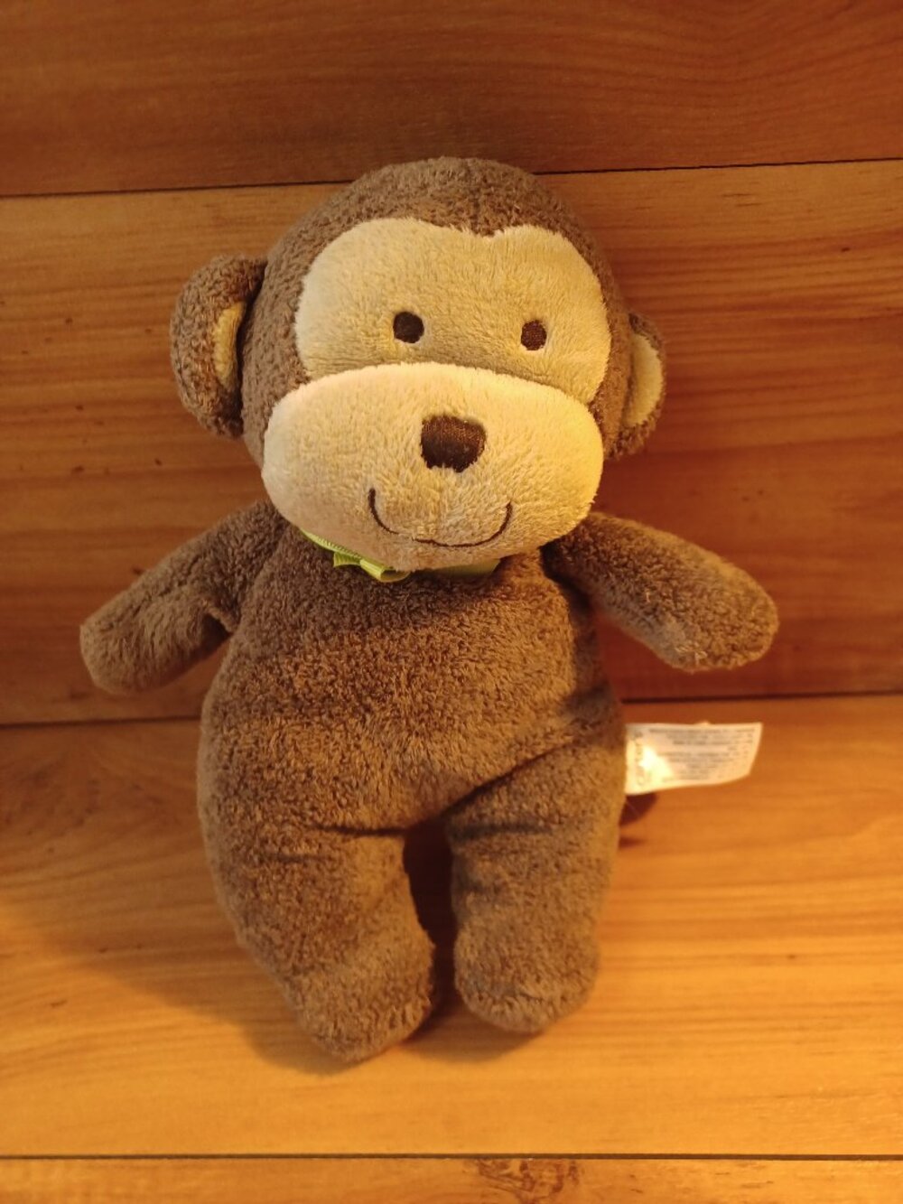 Carter's 9" Brown & Taan Baby Monkey Rattle 2013 Soft Plush